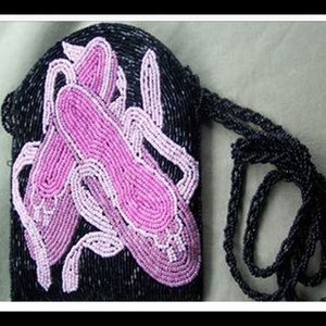 Ballet Slipper Beaded Shoulder Purse